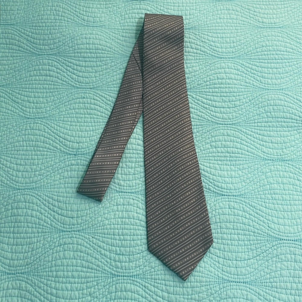 Celine silk striped tie